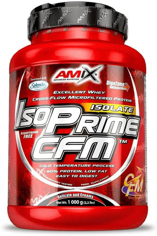 AMIX - Proteína Isolada Isoprime CFM, 1 Kg - Gran Aporte de Aminoácidos - Contiene Enzimas Digestivas - Libre de Aspartamo, Proteínas para Aumentar Masa Muscular, Sabor Chocolate