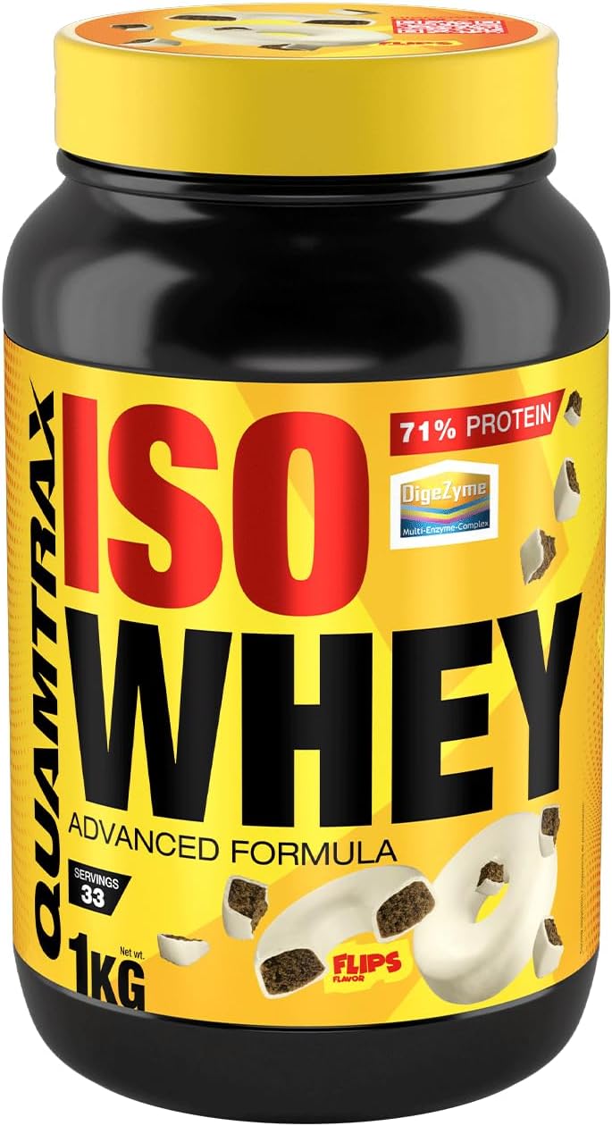 Quamtrax Nutrition - Iso Whey - 1kg - Flip´s - Whey protein with high protein, fast absorption and low in fat