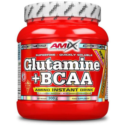AMIX - Bcaa Glutamina - 530 Gramos - Complemento Alimenticio de Glutamina en Polvo - Reduce el Catabolismo Muscular - Óptimo para Deportistas - Sabor Piña - Aminoácidos Ramificados
