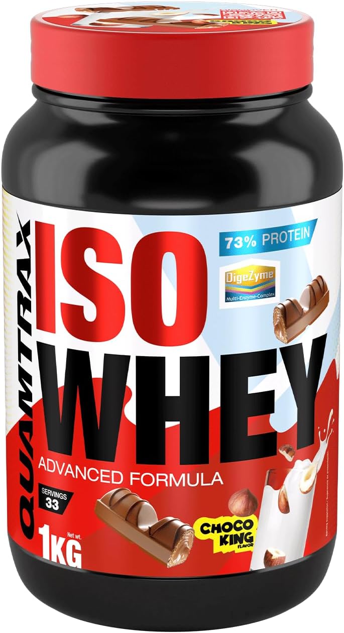 Quamtrax Nutrition - Iso Whey - 1kg - Choco King - Whey protein with high protein, fast absorption and low in fat