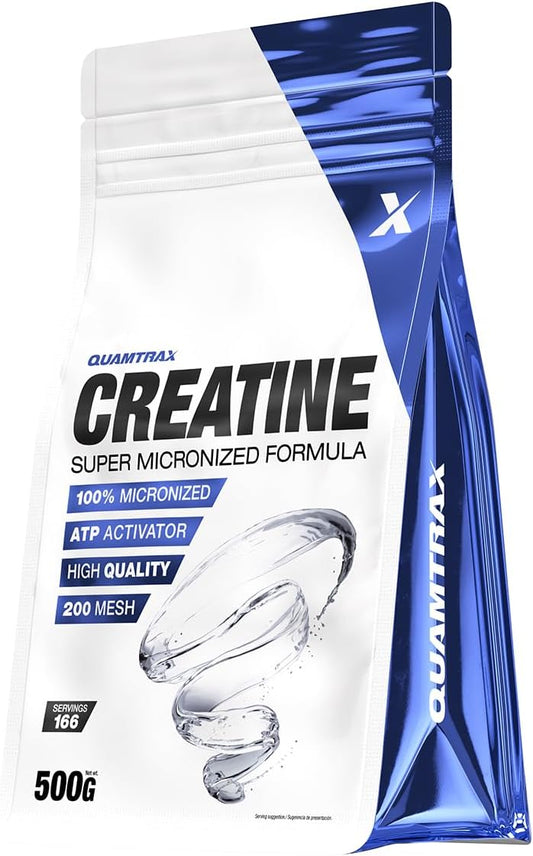 Quamtrax Nutrition - Creatine (Creatine Monohydrate 200 Mesh) - 500g - Neutral Flavor - Strength, Performance and Recovery