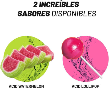 Pre Entreno Gimnasio - 30 Tomas - Pre Workout Potente con Nootropicos - Pre Entreno Fuerte con 300 mg Cafeina - Aumenta la Concentración y Reduce la Sensación de Fatiga (150g, Acid Lollipop)