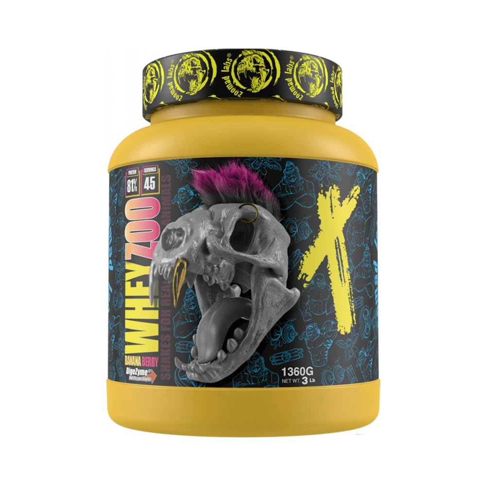 WHEYZOO de Zoomad Labs | 100% Whey Proteína en Polvo Pura | Tonifica y aumenta la masa muscular | Protege músculos y ayuda a la recuperación de los tejidos fibrosos - 1360g (Choco Latte)