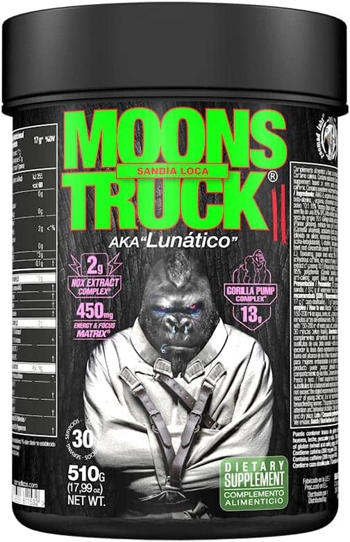 Moonstruck II, Polvos Pre Entreno, Suplemento para Deportistas, Pre Workout en Polvo con Cafeína, Extractos Vegetales - 510 g (Sandía Loca)