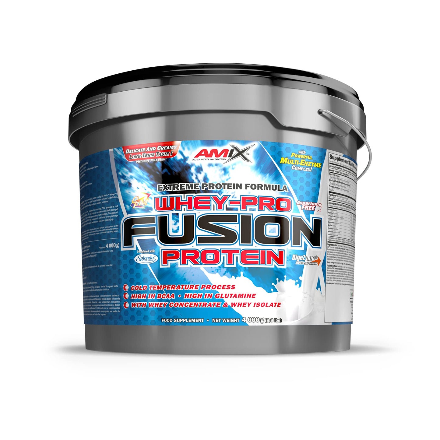 AMIX, Proteína Whey, Pure Fusión, Concentrado de Suero Ultra Filtrado, Sabor Cookie Crema, Proteínas para Aumentar Masa Muscula, Proteína Isolada con Splenda, Contiene L-glutamina , 1 Kg