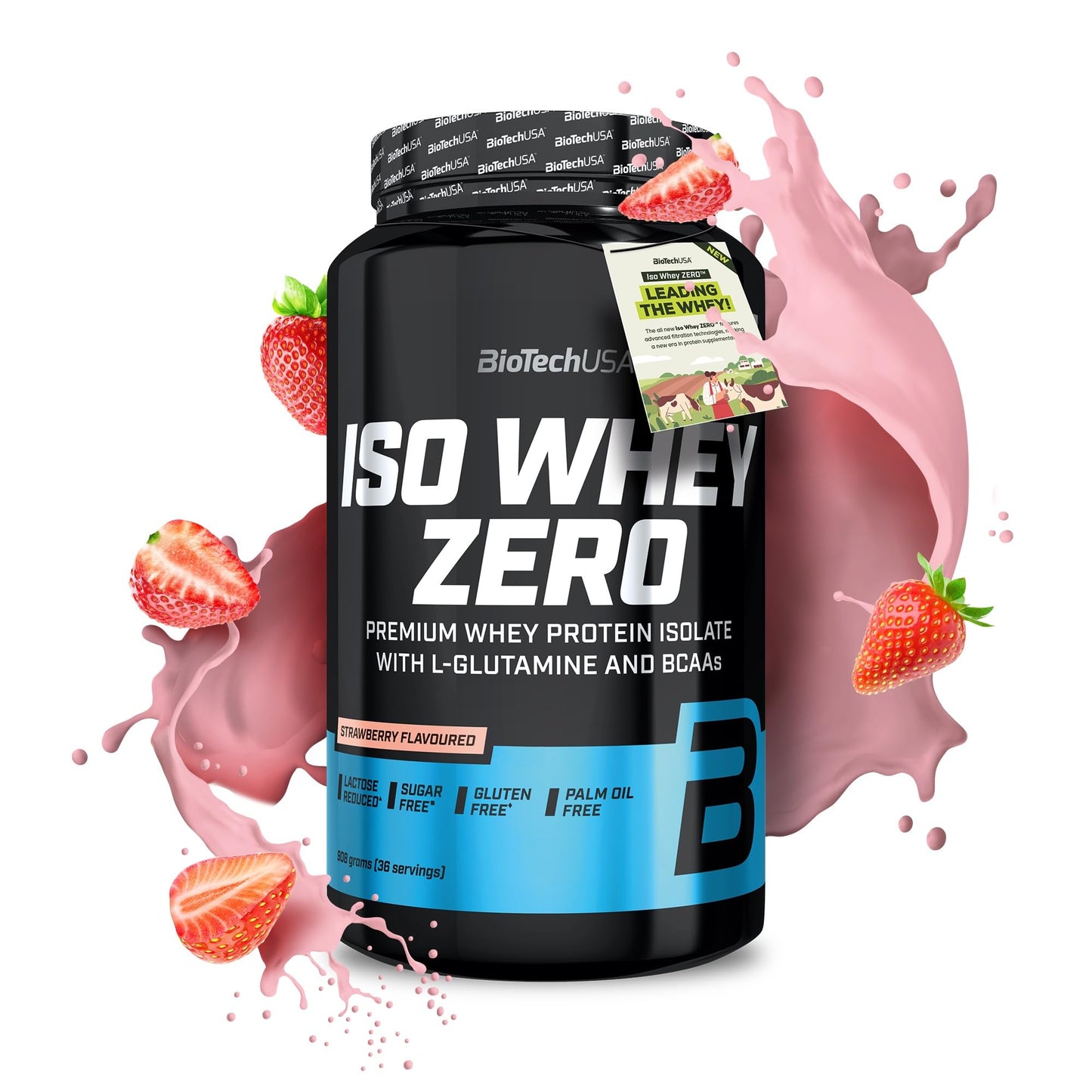 BioTechUSA Iso Whey Zero | Premium Whey Protein Isolate | Grass-Fed | Enzyme-Free | Sugar- and Gluten-free, 908 g, Chocolate