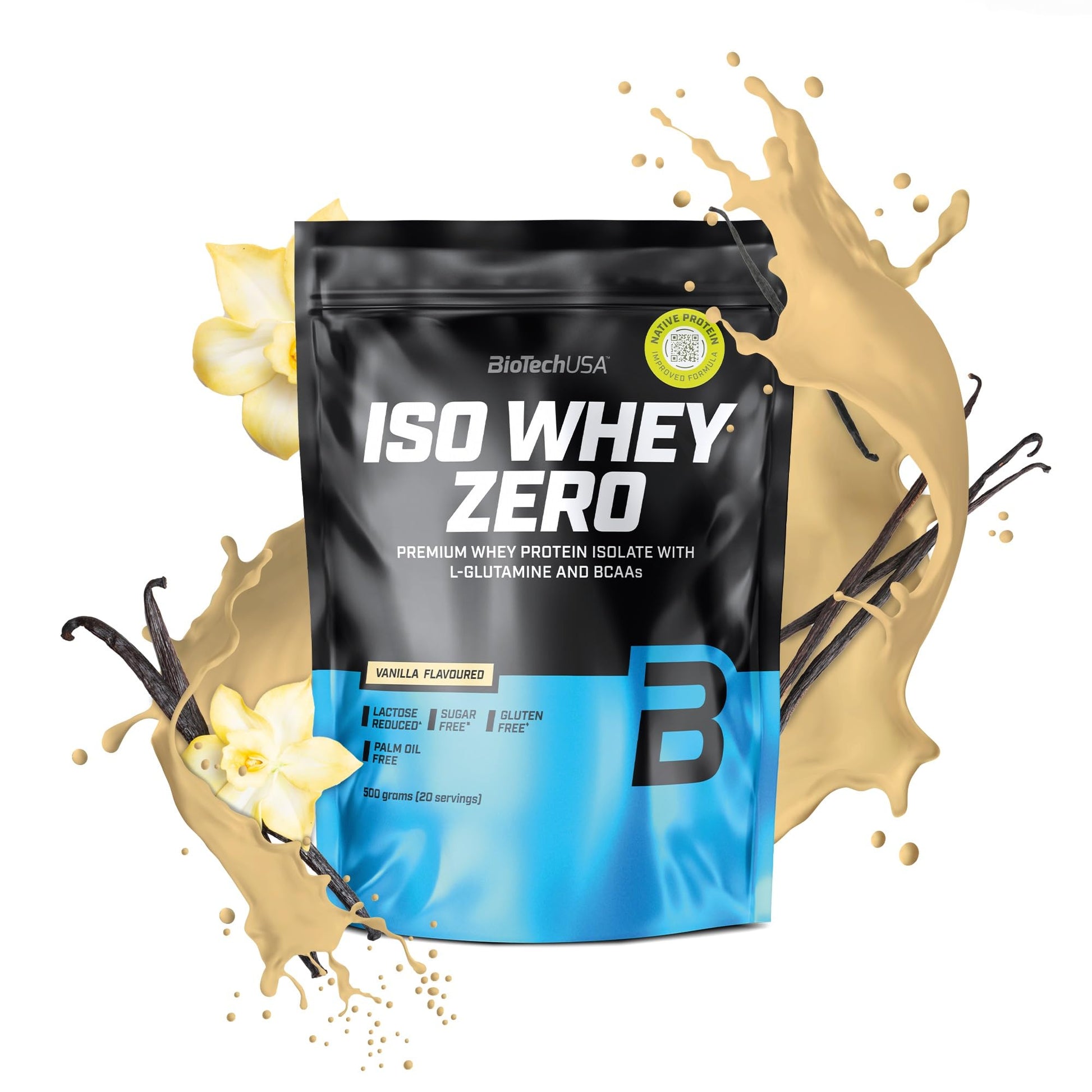 BioTechUSA Iso Whey Zero | Premium Whey Protein Isolate | Grass-Fed | Enzyme-Free | Sugar- and Gluten-free, 908 g, Chocolate
