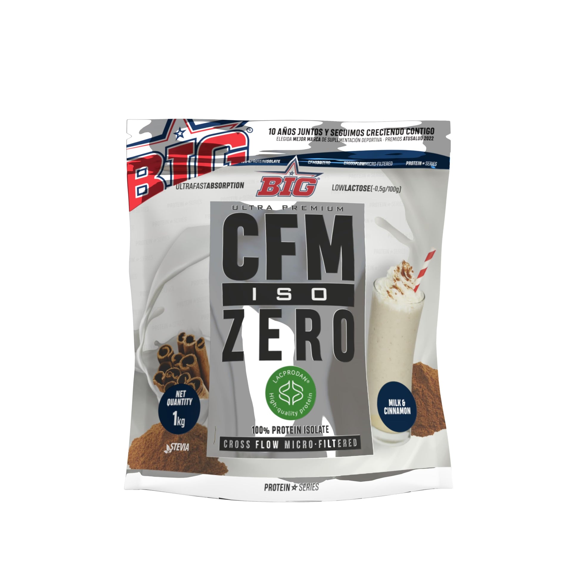 BIG - Proteina Isolada - Proteinas Whey para Masa Muscular - Whey Protein Isolate - Proteína en Polvo Materia Prima Premium Sin Grumos, Baja en Lactosa, Sin Azúcares Añadidos (1kg,Cacaolat)