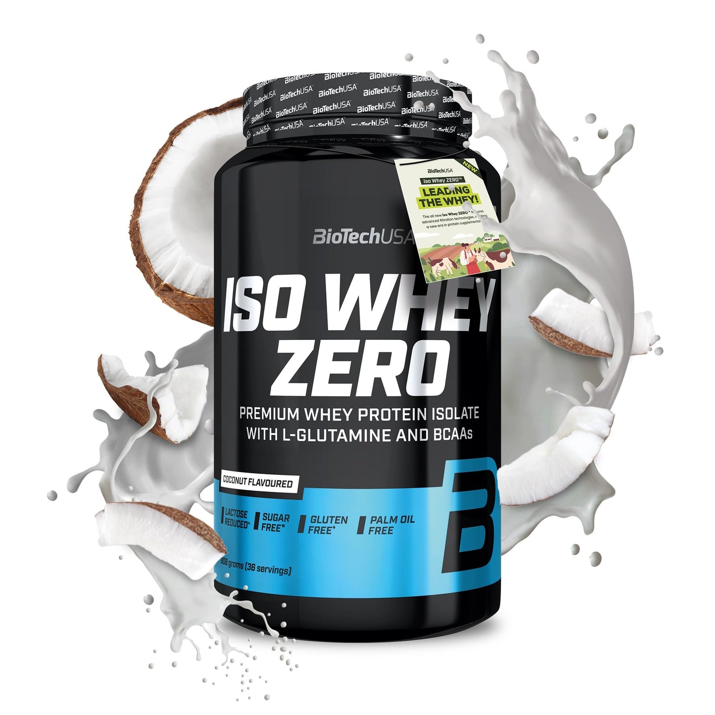 BioTechUSA Iso Whey Zero | Premium Whey Protein Isolate | Grass-Fed | Enzyme-Free | Sugar- and Gluten-free, 908 g, Chocolate