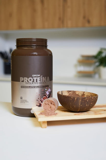 Grow Wellness - Salted Chocolate Isolate Protein | Premium Ingredients | 1 kg Container
