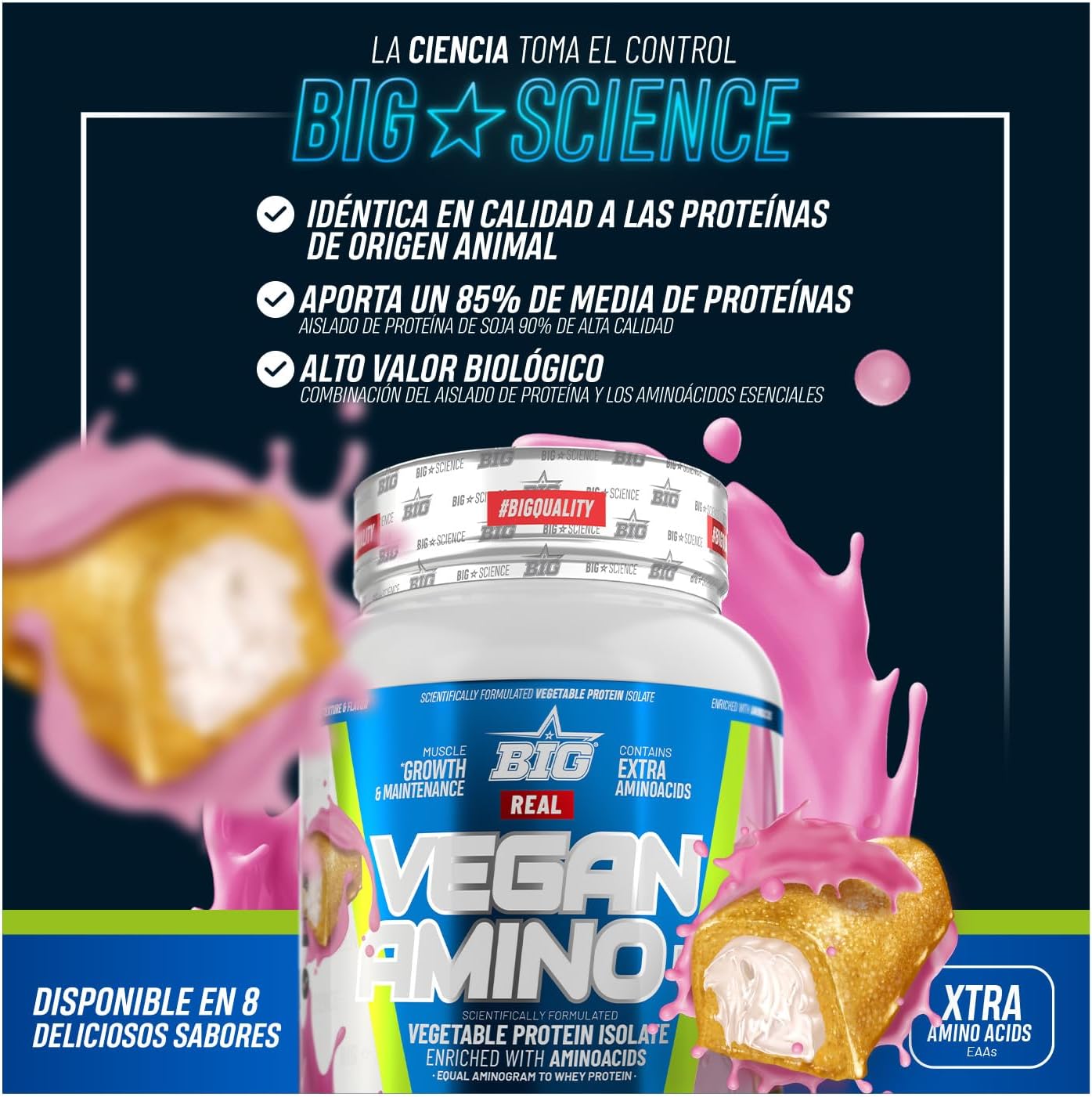 Proteina Vegana - Proteina Vegetal 100%, para Masa Muscular y Recuperación - Vegan Protein con Aminoácidos - Proteína en Polvo, Deliciosos Sabores, Sin Lactosa (1Kg, Mowgly Chocolate & Biscuits)