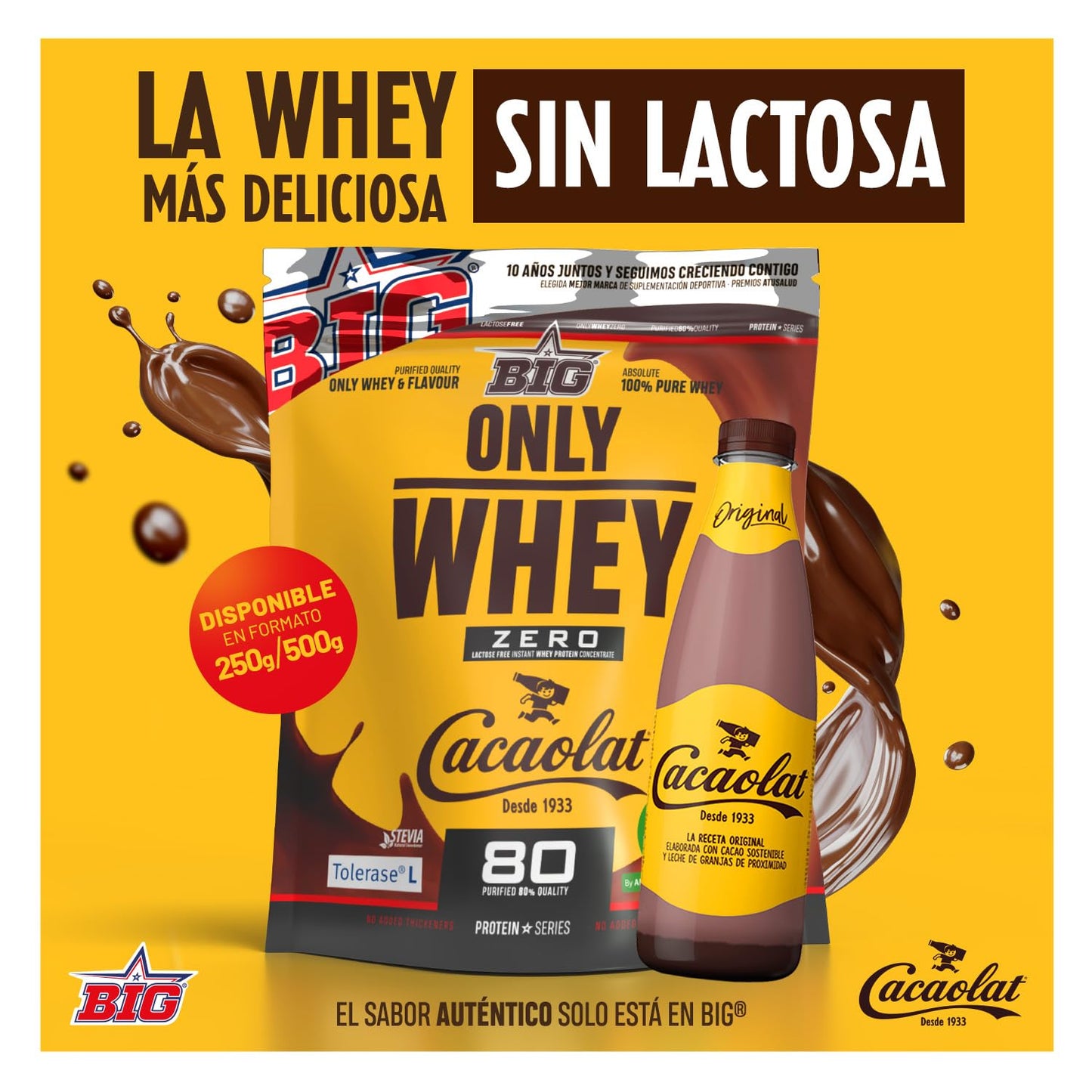 BIG - Proteinas Whey ONE PIECE - Edición Exclusiva con 12 Tazos Coleccionables. Materia Prima Premium. Whey Protein para Masa Muscular. Sin Lactosa (1Kg, Choco One & Milk Chocolate Chips)
