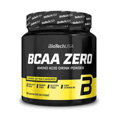 BioTechUSA EAA Zero - Essential Amino Acid Power | 7160mg EAA/porción | Proporción recomendada por la OMS | Sin azúcar, sin gluten, 350 g, Limón