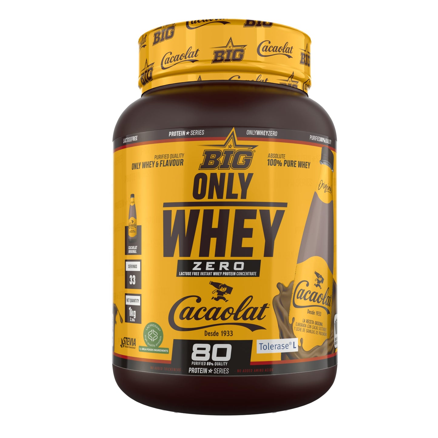 BIG - Proteinas Whey ONE PIECE - Edición Exclusiva con 12 Tazos Coleccionables. Materia Prima Premium. Whey Protein para Masa Muscular. Sin Lactosa (1Kg, Choco One & Milk Chocolate Chips)