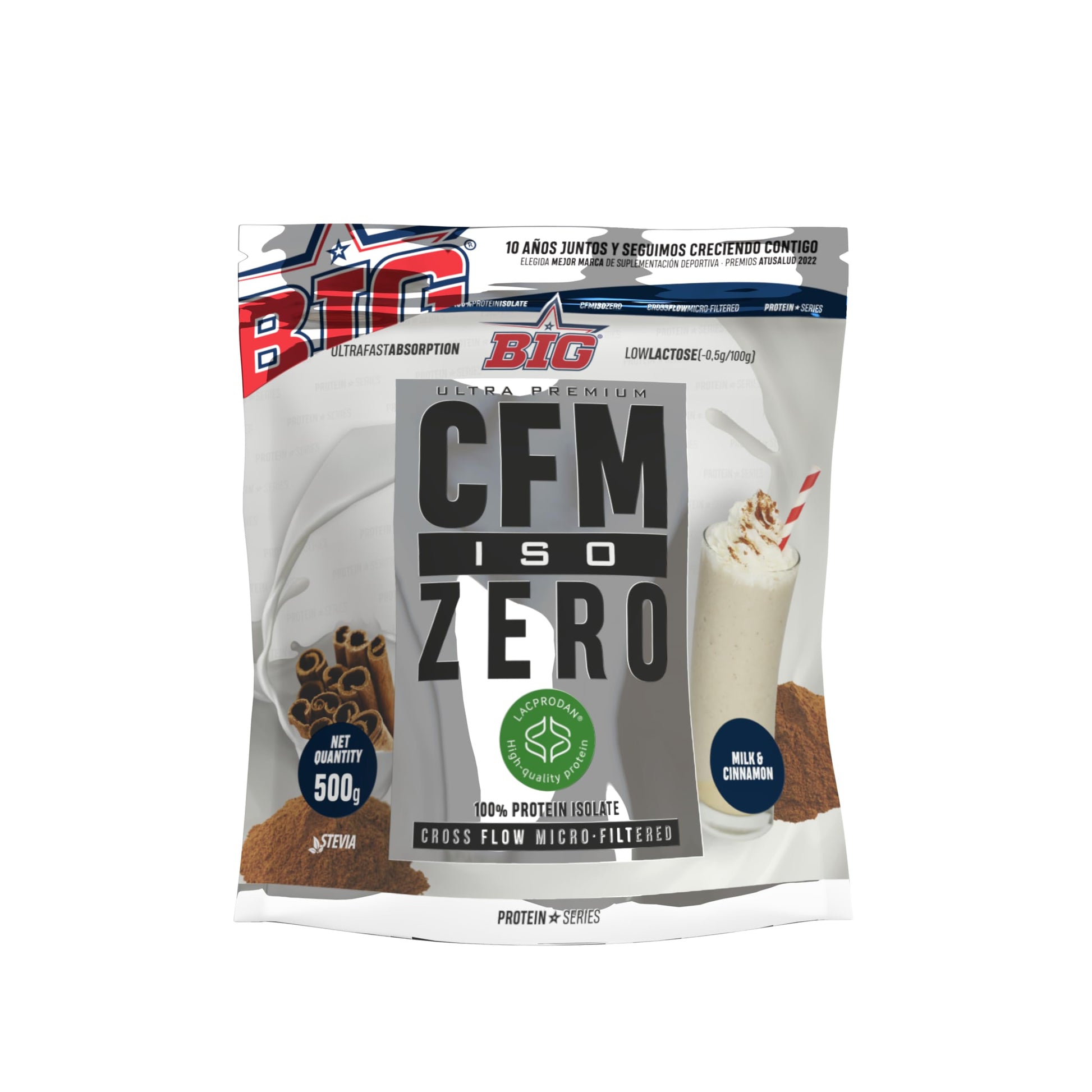 BIG - Proteina Isolada - Proteinas Whey para Masa Muscular - Whey Protein Isolate - Proteína en Polvo Materia Prima Premium Sin Grumos, Baja en Lactosa, Sin Azúcares Añadidos (1kg,Cacaolat)