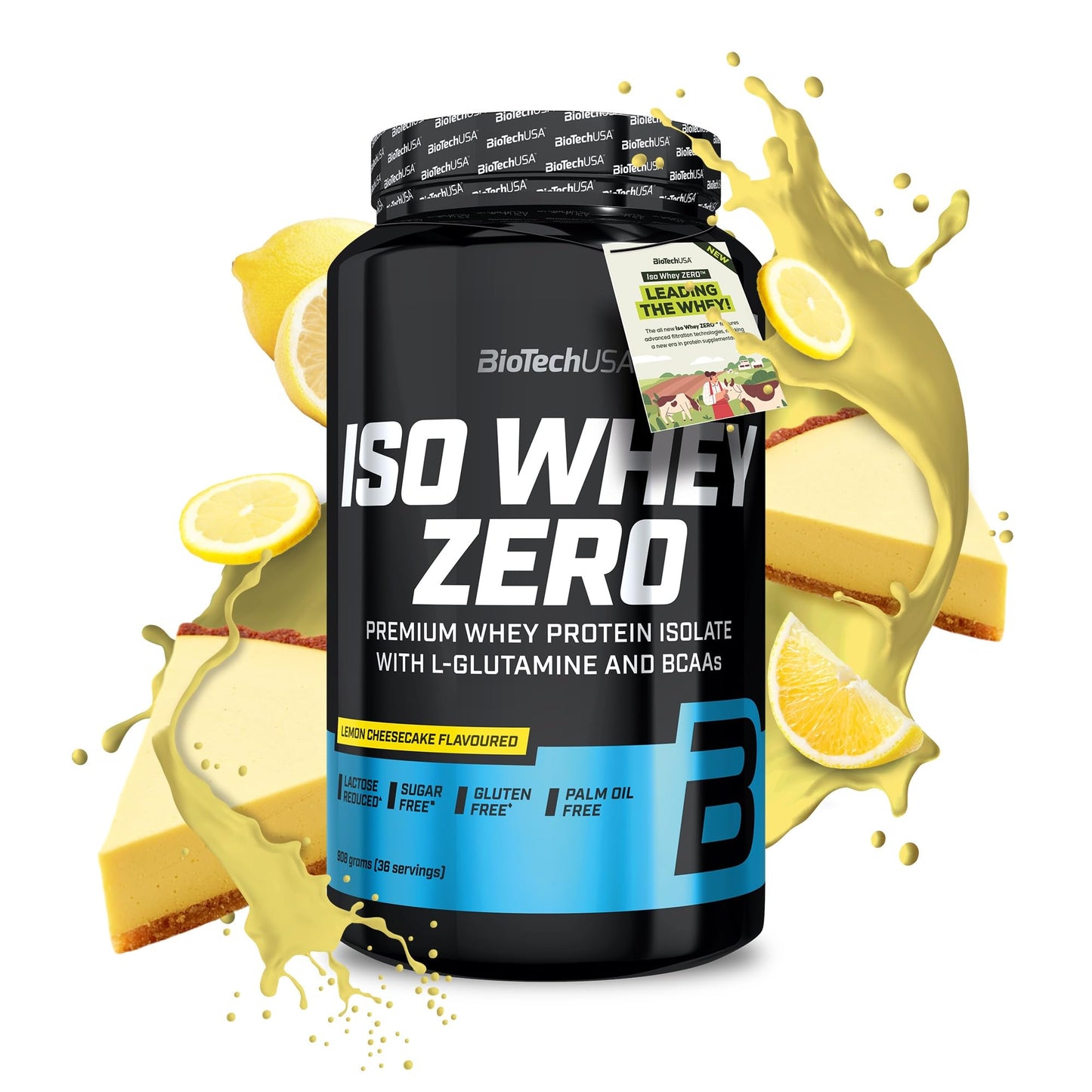BioTechUSA Iso Whey Zero | Premium Whey Protein Isolate | Grass-Fed | Enzyme-Free | Sugar- and Gluten-free, 908 g, Chocolate