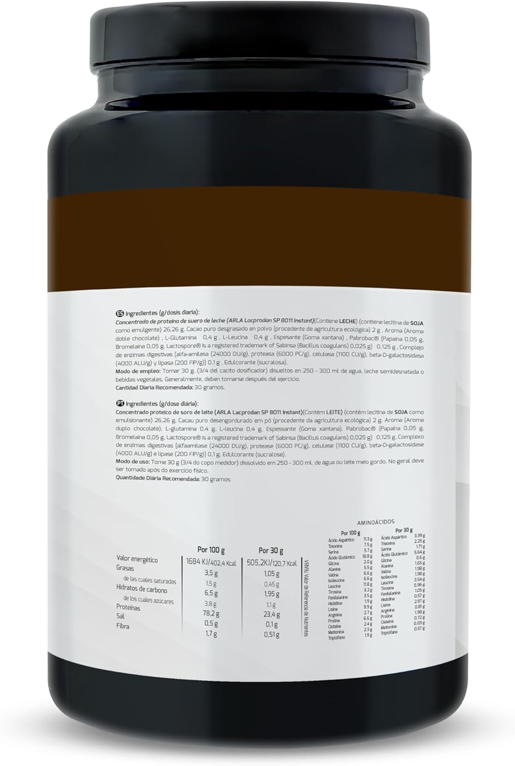 SPORT LIVE Concentrado de proteinas de suero de leche | Whey Protein en polvo con L-Glutamina y L-Leucina | Ayuda a aumentar tu masa muscular | Mejora tus batidos |Doble Chocolate | 750 GR