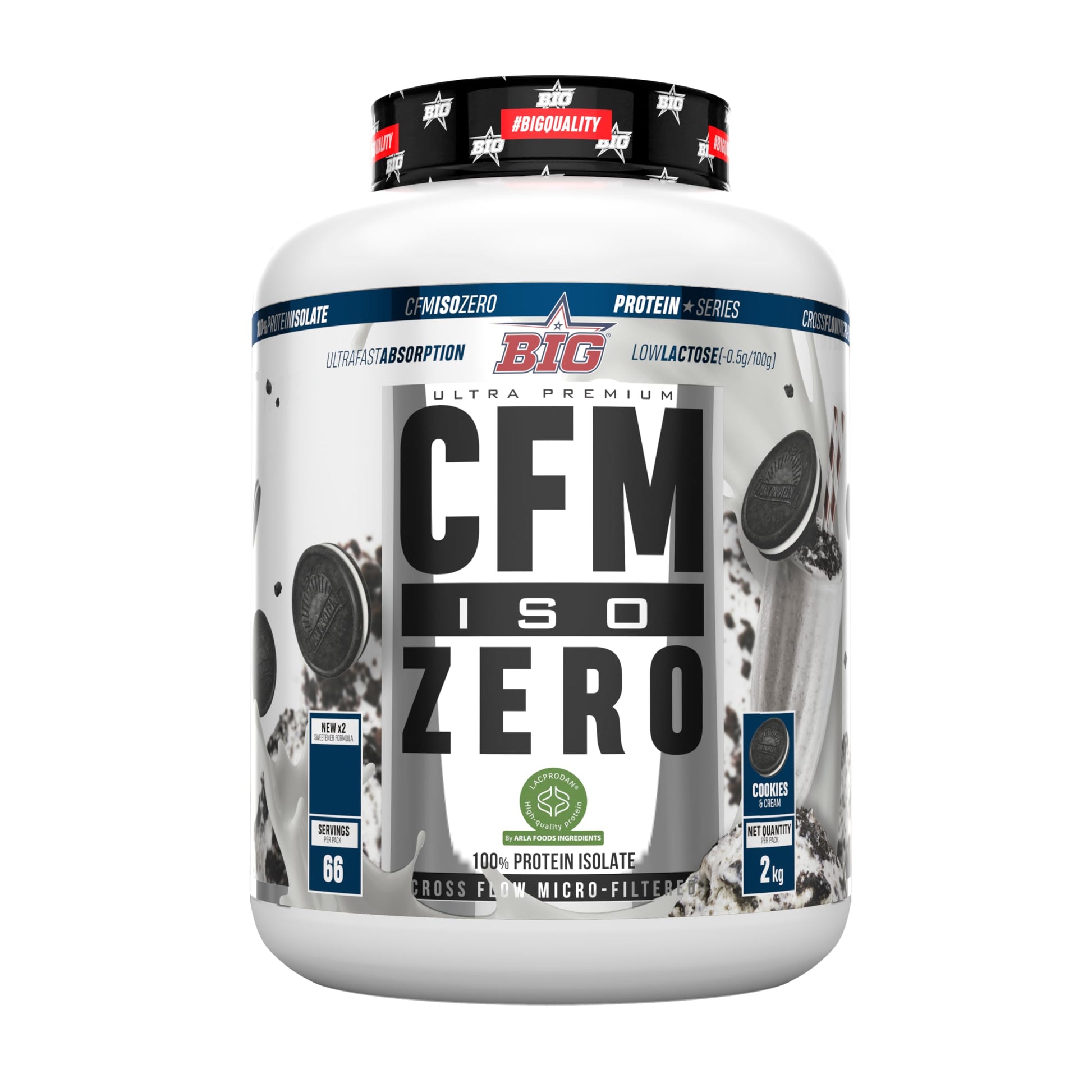 BIG - Proteina Isolada - Proteinas Whey para Masa Muscular - Whey Protein Isolate - Proteína en Polvo Materia Prima Premium Sin Grumos, Baja en Lactosa, Sin Azúcares Añadidos (1kg,Cacaolat)