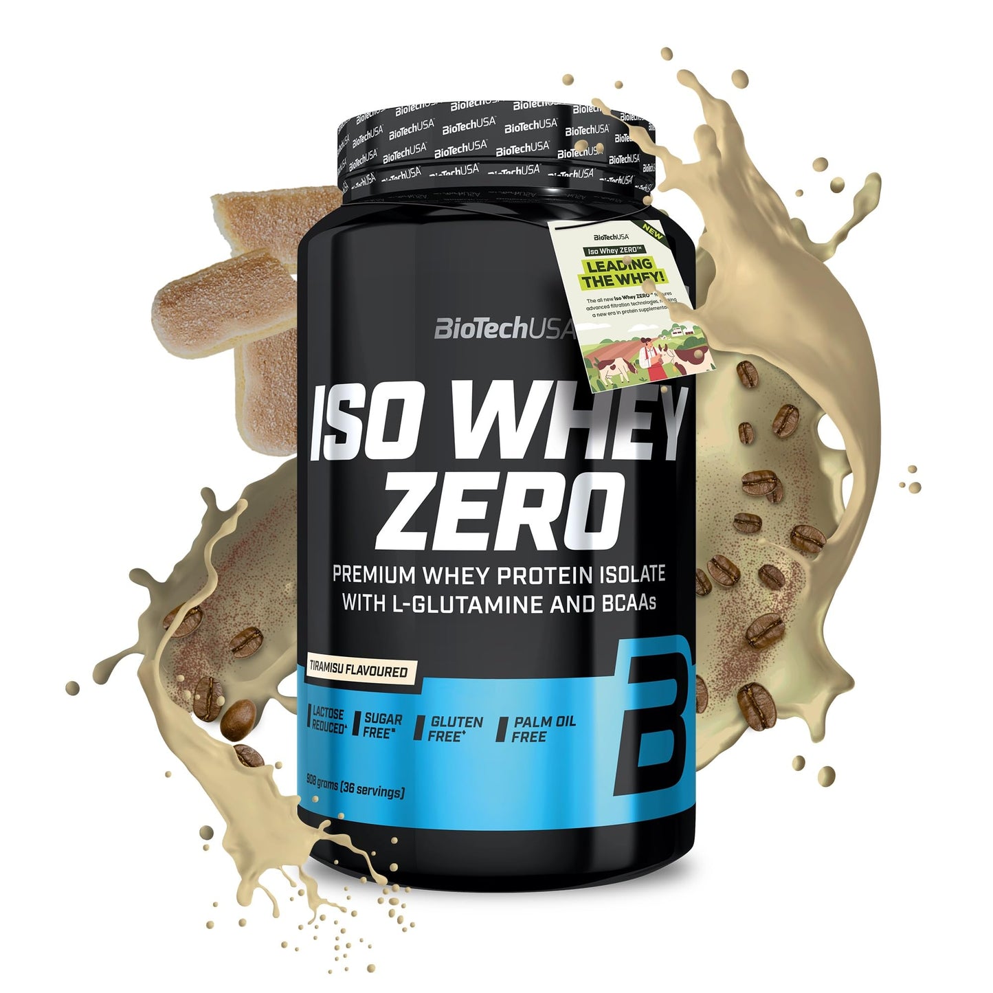 BioTechUSA Iso Whey Zero | Premium Whey Protein Isolate | Grass-Fed | Enzyme-Free | Sugar- and Gluten-free, 908 g, Chocolate