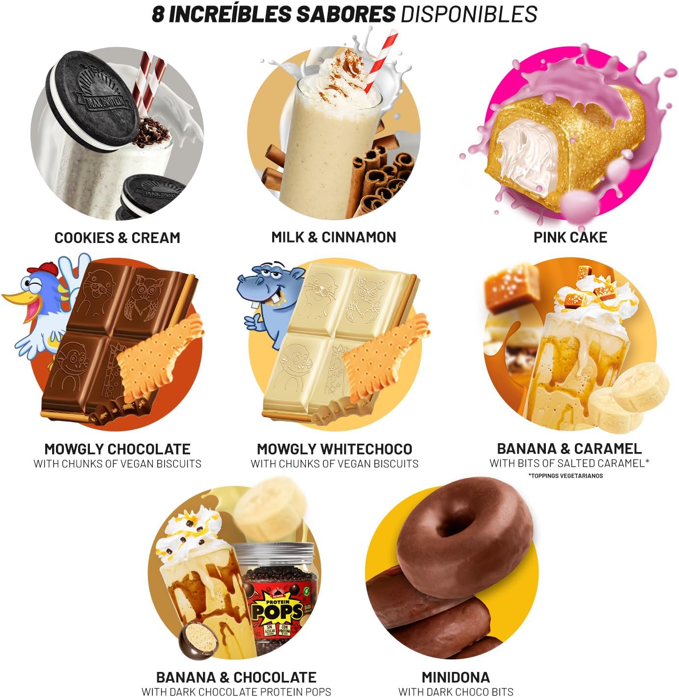 Proteina Vegana - Proteina Vegetal 100%, para Masa Muscular y Recuperación - Vegan Protein con Aminoácidos - Proteína en Polvo, Deliciosos Sabores, Sin Lactosa (1Kg, Mowgly Chocolate & Biscuits)