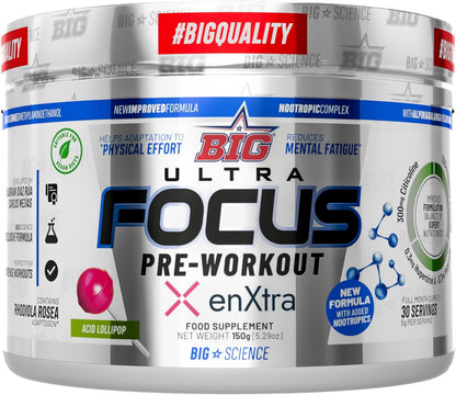 Pre Entreno Gimnasio - 30 Tomas - Pre Workout Potente con Nootropicos - Pre Entreno Fuerte con 300 mg Cafeina - Aumenta la Concentración y Reduce la Sensación de Fatiga (150g, Acid Lollipop)