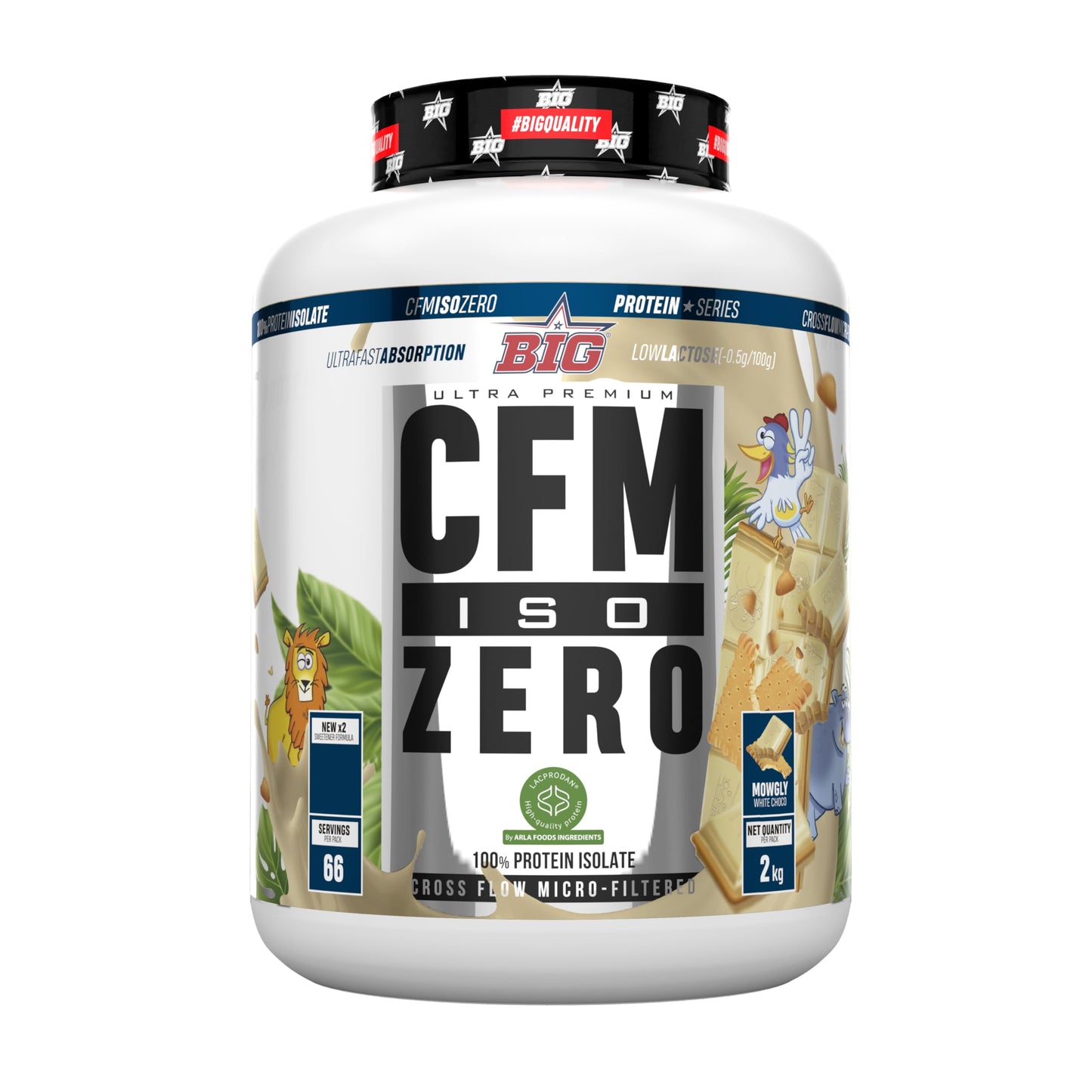 BIG - Proteina Isolada - Proteinas Whey para Masa Muscular - Whey Protein Isolate - Proteína en Polvo Materia Prima Premium Sin Grumos, Baja en Lactosa, Sin Azúcares Añadidos (1kg,Cacaolat)