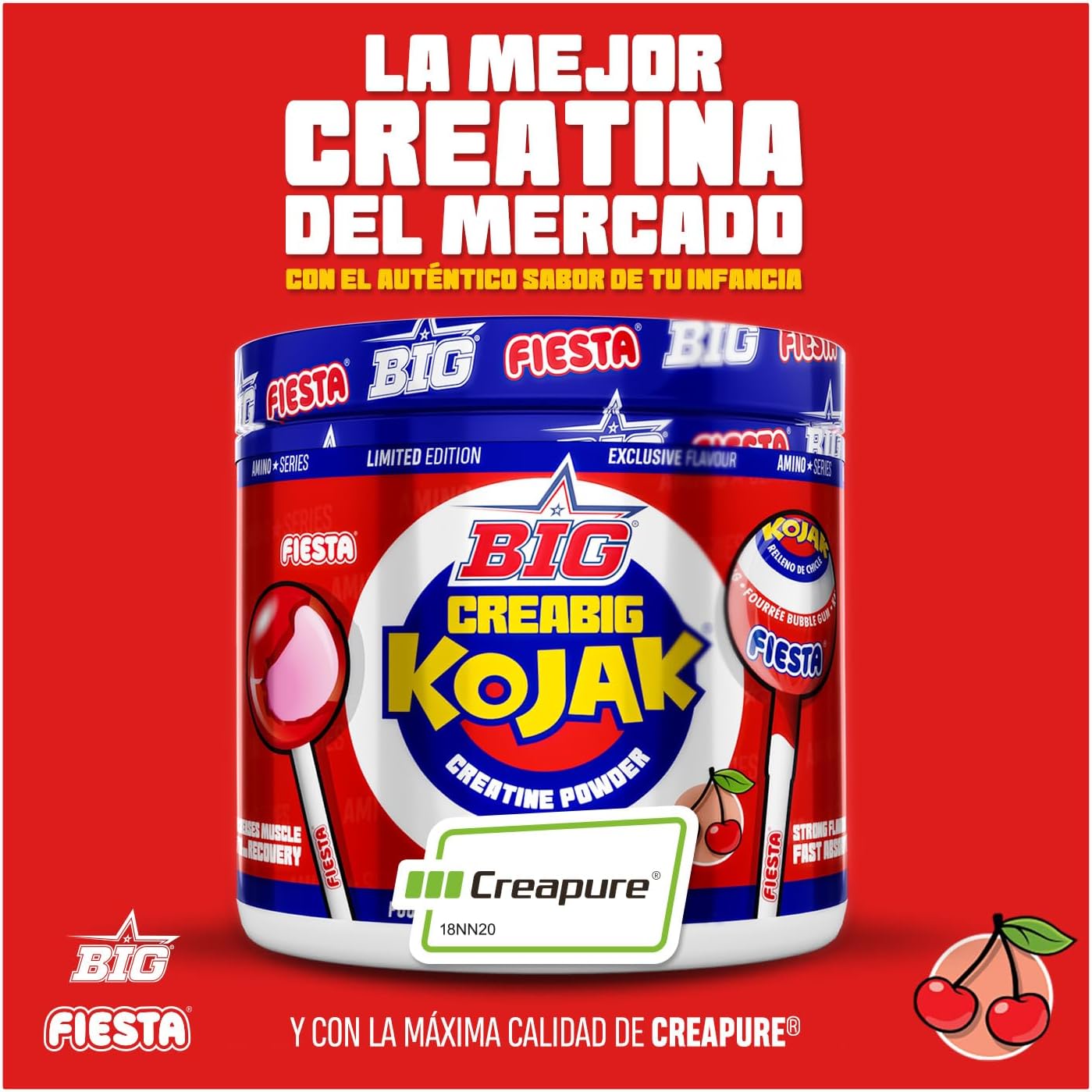 Creatina Creapure ® - Creatina Monohidratada Creapure en Polvo, Rendimiento Físico y Recuperación - Materia Prima Premium - Monohidrato de Creatina de Rápida Absorción, Vegana (250g, Kojak)