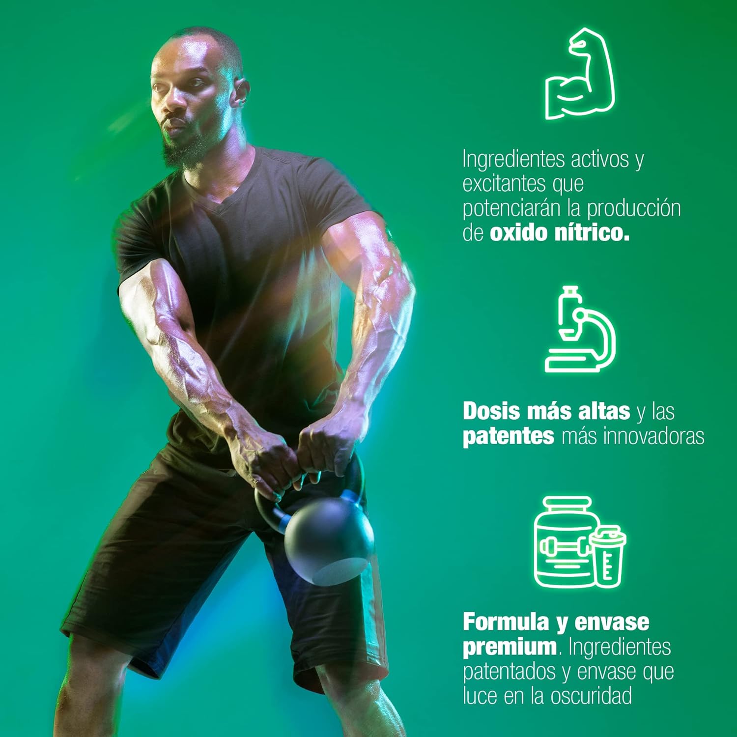 MOONSTRUCK GLOW Preentreno de Zoomad Labs | Cafeína | 16g de óxido nítrico y pump | Incrementa Energía y entrenamiento | Envase Premium 3D con Brillo en la Oscuridad (Sabor chuche de melocotón)