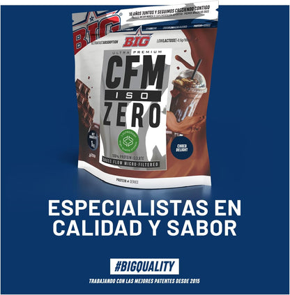 BIG - Proteina Isolada - Proteinas Whey para Masa Muscular - Whey Protein Isolate - Proteína en Polvo Materia Prima Premium Sin Grumos, Baja en Lactosa, Sin Azúcares Añadidos (1kg,Cacaolat)