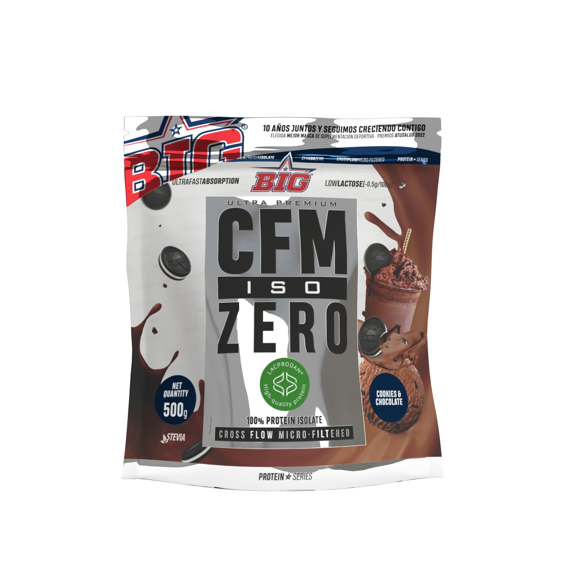 BIG - Proteina Isolada - Proteinas Whey para Masa Muscular - Whey Protein Isolate - Proteína en Polvo Materia Prima Premium Sin Grumos, Baja en Lactosa, Sin Azúcares Añadidos (1kg,Cacaolat)