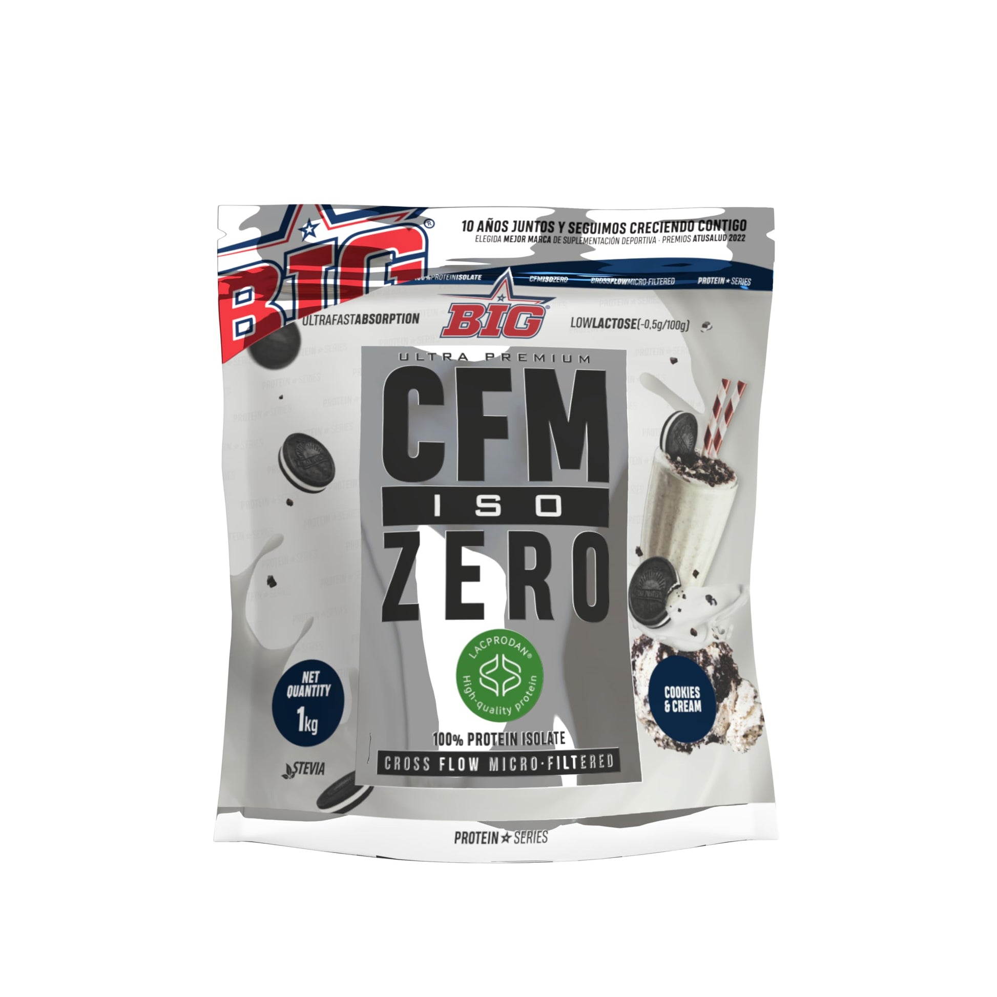 BIG - Proteina Isolada - Proteinas Whey para Masa Muscular - Whey Protein Isolate - Proteína en Polvo Materia Prima Premium Sin Grumos, Baja en Lactosa, Sin Azúcares Añadidos (1kg,Cacaolat)