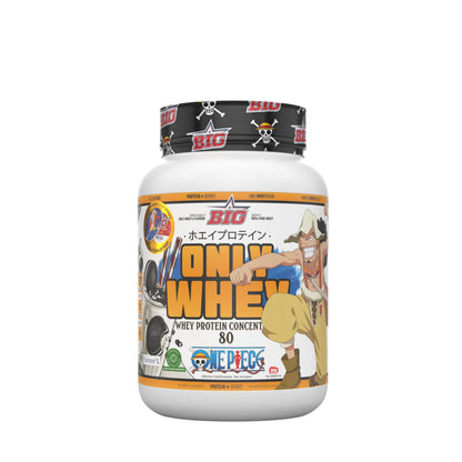 BIG - Proteinas Whey ONE PIECE - Edición Exclusiva con 12 Tazos Coleccionables. Materia Prima Premium. Whey Protein para Masa Muscular. Sin Lactosa (1Kg, Choco One & Milk Chocolate Chips)