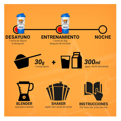 BIG - Proteinas Whey ONE PIECE - Edición Exclusiva con 12 Tazos Coleccionables. Materia Prima Premium. Whey Protein para Masa Muscular. Sin Lactosa (1Kg, Choco One & Milk Chocolate Chips)