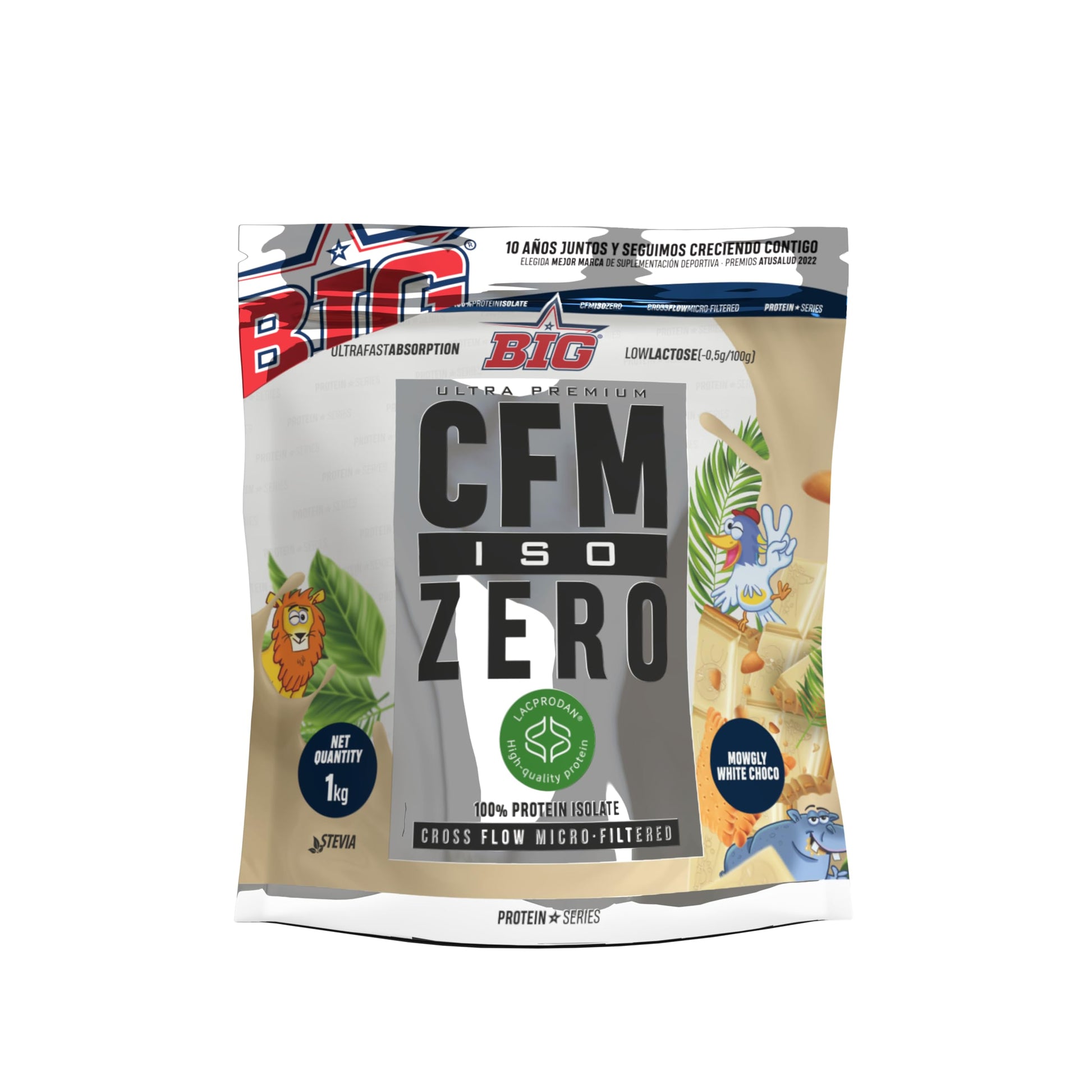 BIG - Proteina Isolada - Proteinas Whey para Masa Muscular - Whey Protein Isolate - Proteína en Polvo Materia Prima Premium Sin Grumos, Baja en Lactosa, Sin Azúcares Añadidos (1kg,Cacaolat)