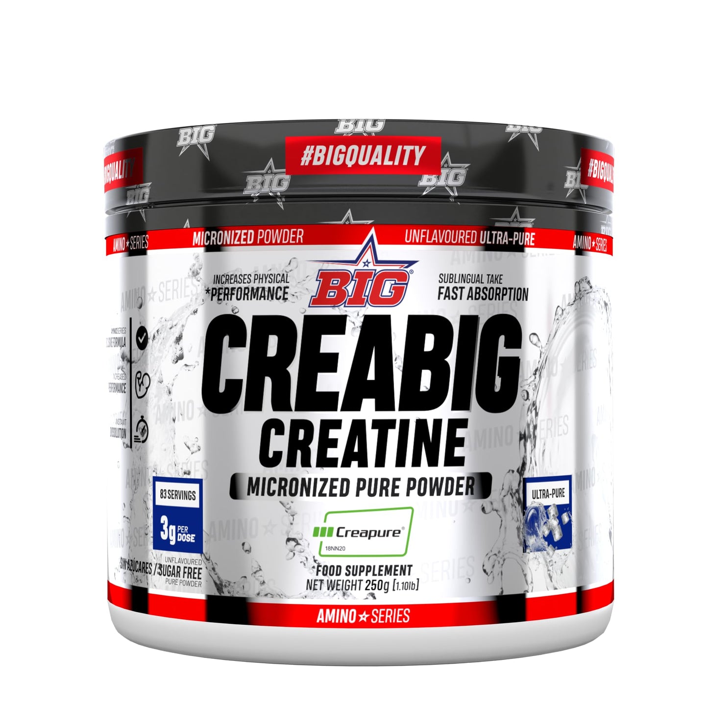 Creatina Creapure ® - Creatina Monohidratada Creapure en Polvo, Rendimiento Físico y Recuperación - Materia Prima Premium - Monohidrato de Creatina de Rápida Absorción, Vegana (250g, Kojak)
