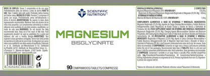 Scientiffic Nutrition - Magnesium Bisglycinate 300mg, Comprimidos de Magnesio Bisglicinato y Vitamina B6, Complemento Alimenticio de Alta Absorción, 90 Cápsulas.