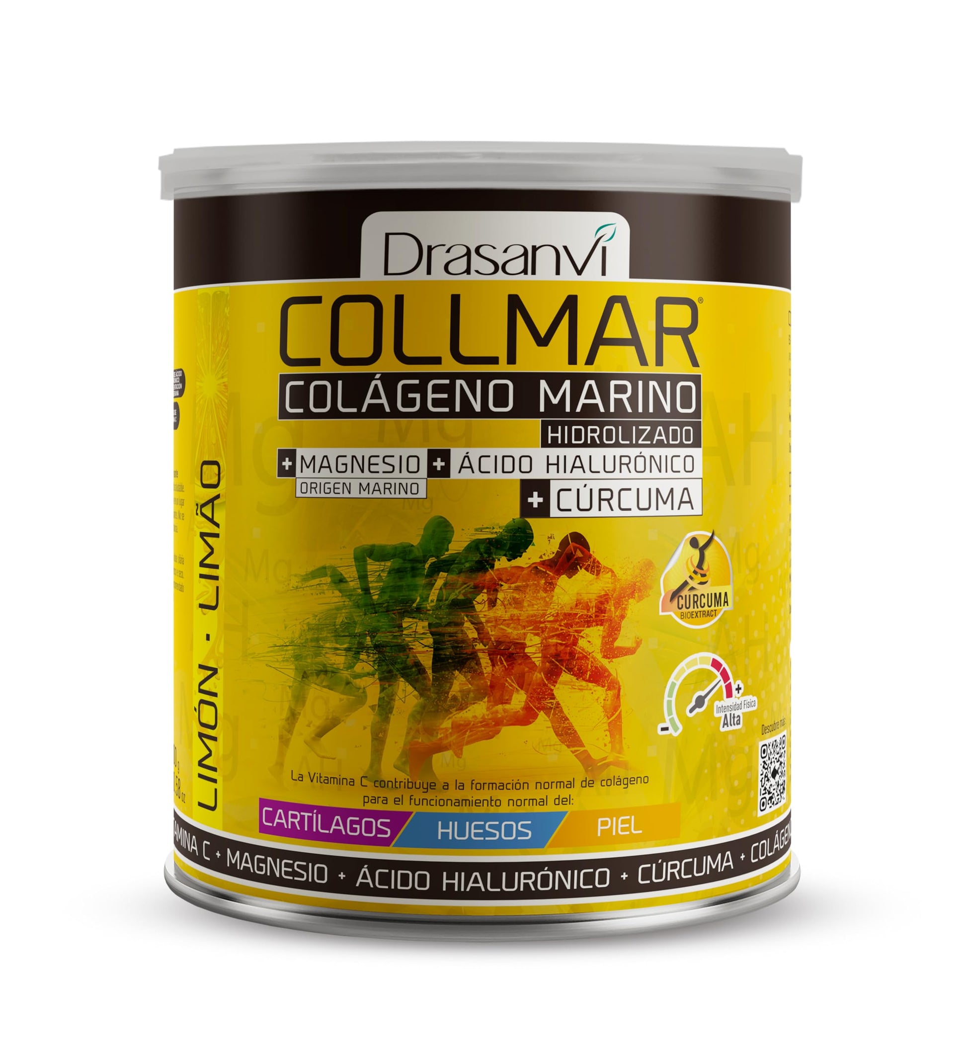 Drasanvi COLLMAR Colágeno Marino Hidrolizado + Cúrcuma con Magnesio, Vitamina C, Ácido Hialurónico para bienestar articular y muscular |Máx. asimilación 9.355 mg/día | 300g de polvo | Sabor Vainilla