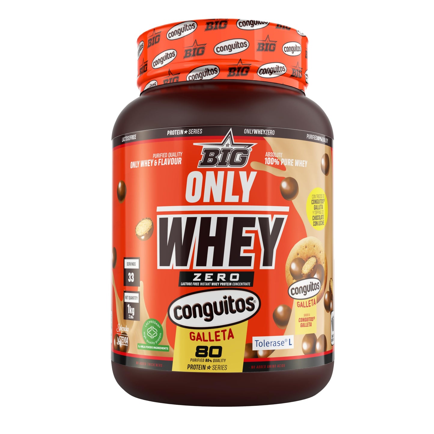 BIG - Proteinas Whey ONE PIECE - Edición Exclusiva con 12 Tazos Coleccionables. Materia Prima Premium. Whey Protein para Masa Muscular. Sin Lactosa (1Kg, Choco One & Milk Chocolate Chips)