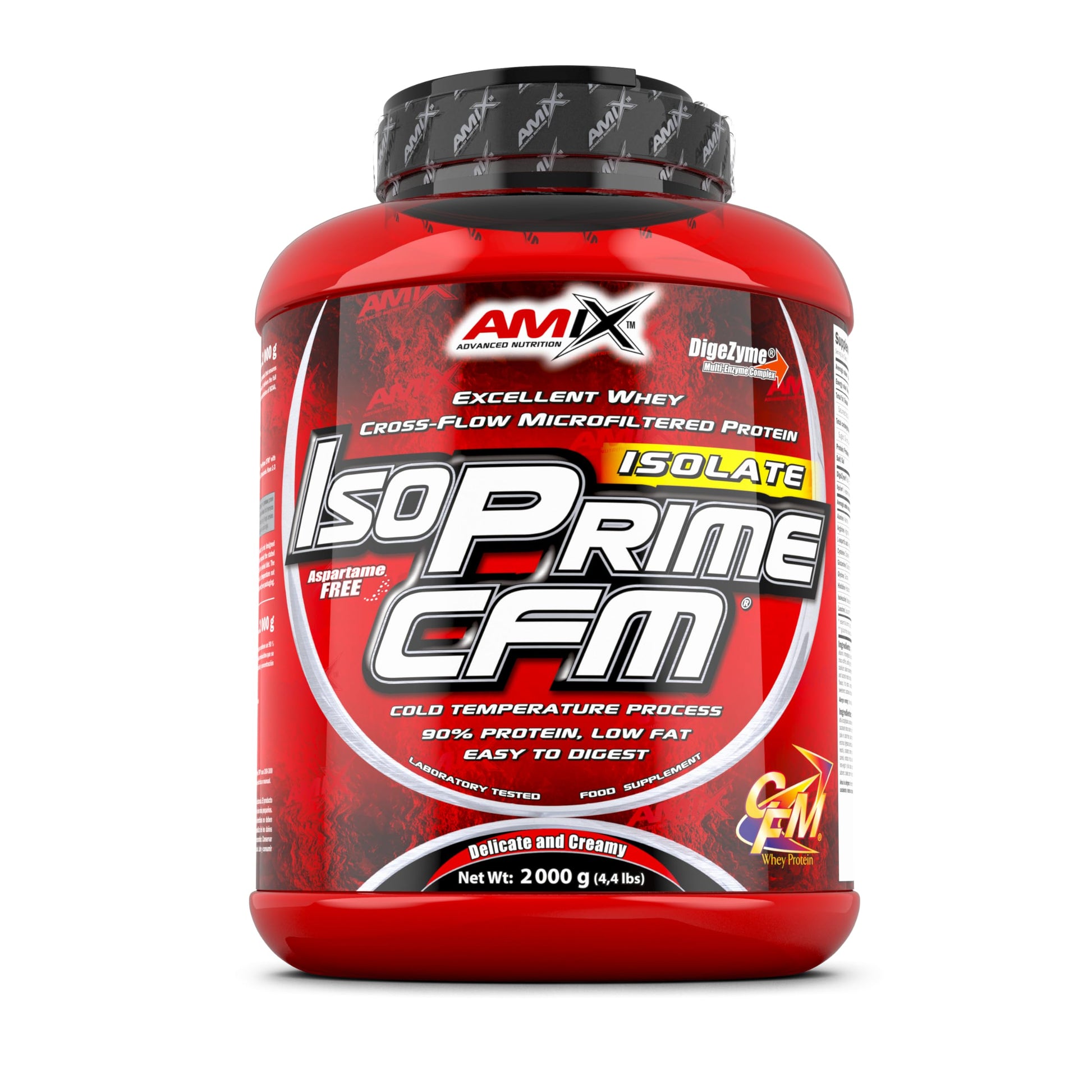 AMIX - Proteína Isolada Isoprime CFM, 1 Kg - Gran Aporte de Aminoácidos - Contiene Enzimas Digestivas - Libre de Aspartamo, Proteínas para Aumentar Masa Muscular, Sabor Chocolate