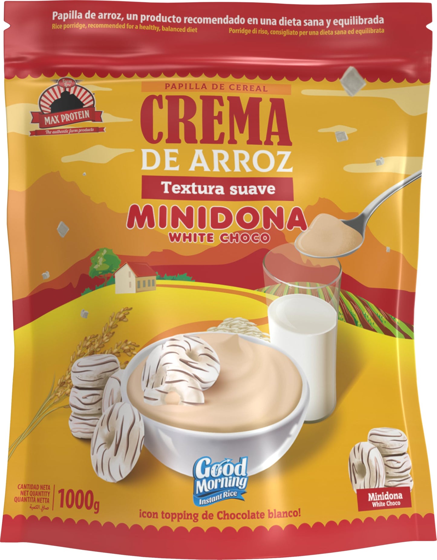 Crema de Arroz 1000g - Fácil Digestión, Ideal para Dietas Fitness, Perfecto para Pre-entrenos y Post-Entrenos, Textura Suave, Carbohidratos de Máxima Calidad (1000g, Chocolate)
