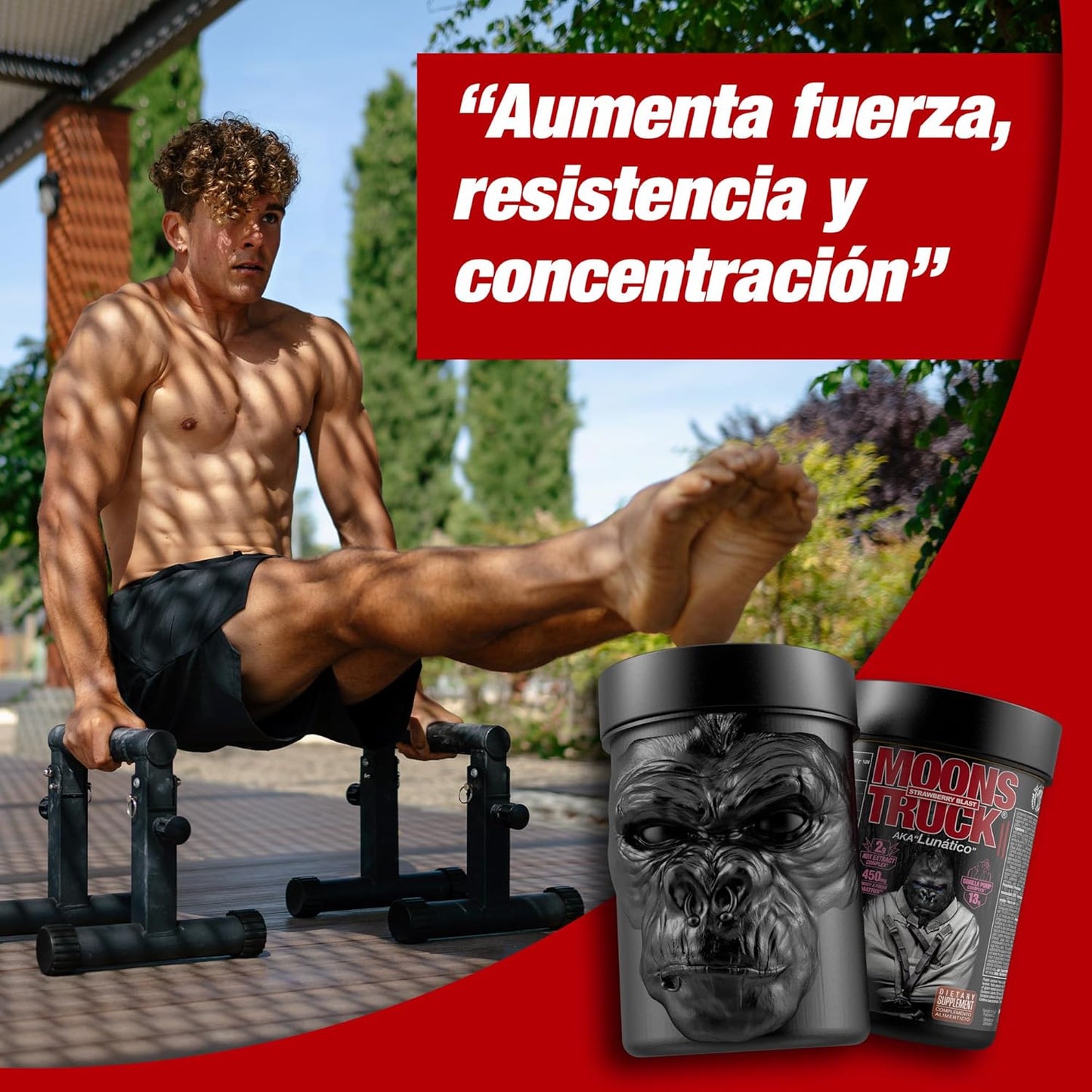 Moonstruck II, Polvos Pre Entreno, Suplemento para Deportistas, Pre Workout en Polvo con Cafeína, Extractos Vegetales - 510 g (Sandía Loca)