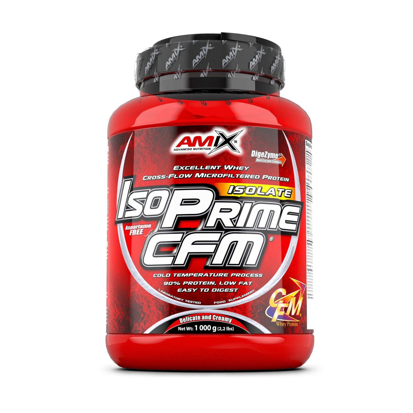 AMIX - Proteína Isolada Isoprime CFM, 1 Kg - Gran Aporte de Aminoácidos - Contiene Enzimas Digestivas - Libre de Aspartamo, Proteínas para Aumentar Masa Muscular, Sabor Chocolate
