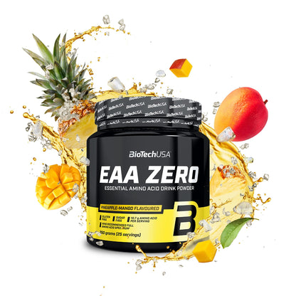 BioTechUSA EAA Zero - Essential Amino Acid Power | 7160mg EAA/porción | Proporción recomendada por la OMS | Sin azúcar, sin gluten, 350 g, Limón
