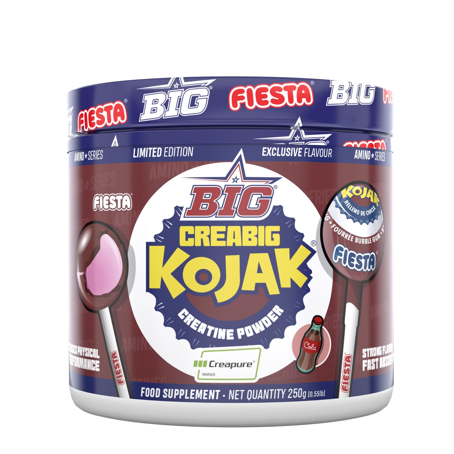 Creatina Creapure ® - Creatina Monohidratada Creapure en Polvo, Rendimiento Físico y Recuperación - Materia Prima Premium - Monohidrato de Creatina de Rápida Absorción, Vegana (250g, Kojak)