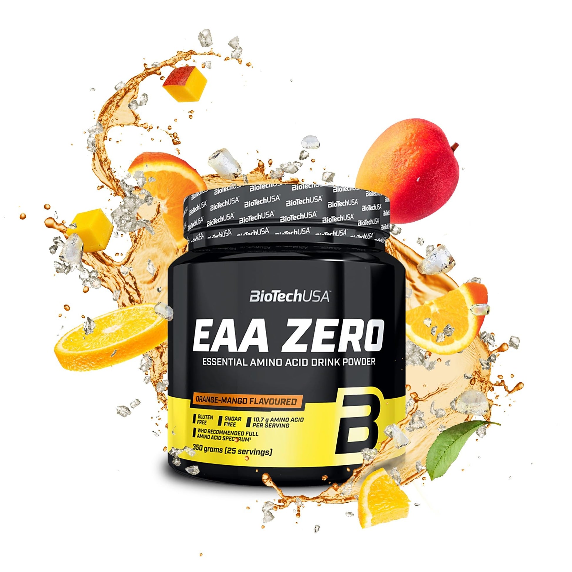 BioTechUSA EAA Zero - Essential Amino Acid Power | 7160mg EAA/porción | Proporción recomendada por la OMS | Sin azúcar, sin gluten, 350 g, Limón
