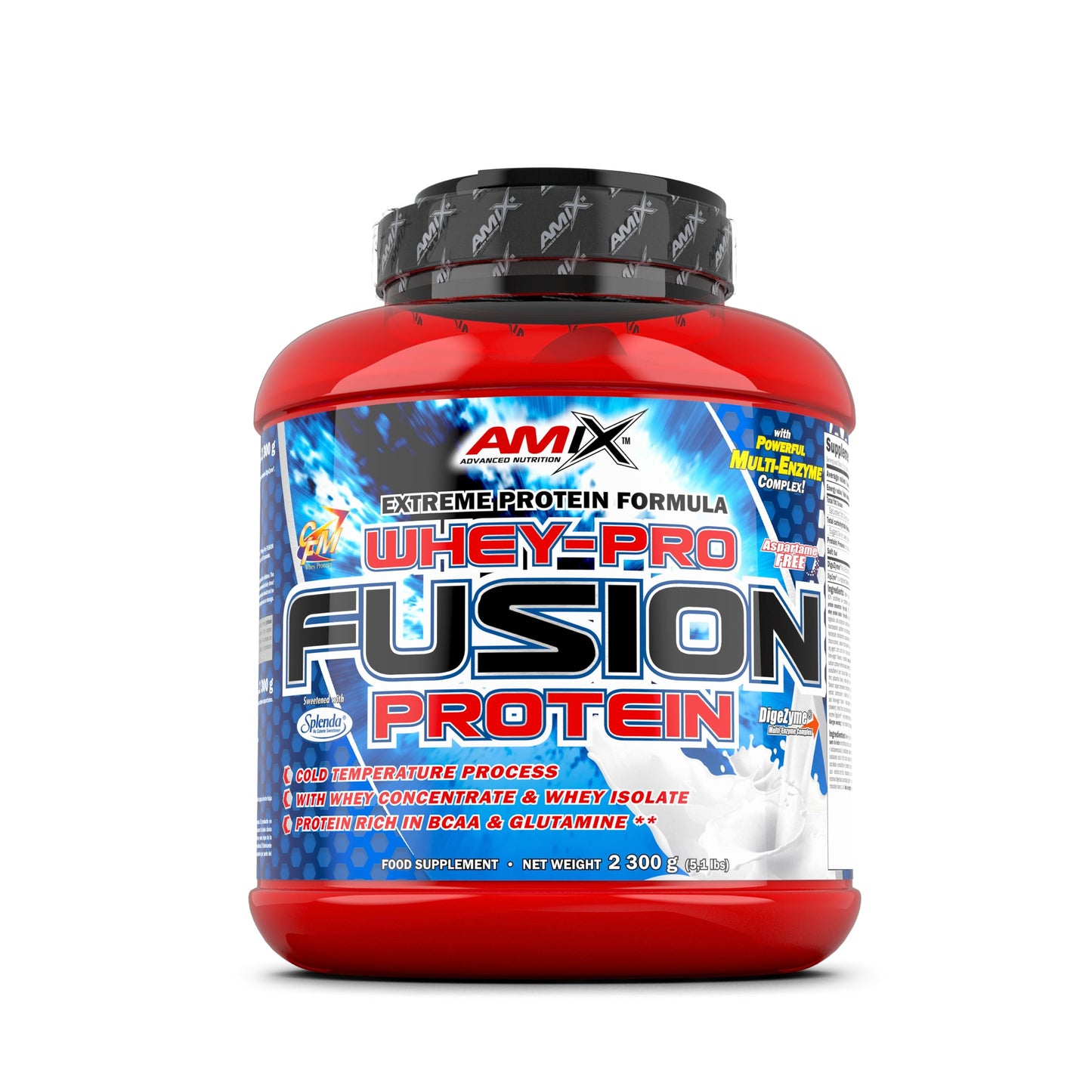 AMIX, Proteína Whey, Pure Fusión, Concentrado de Suero Ultra Filtrado, Sabor Cookie Crema, Proteínas para Aumentar Masa Muscula, Proteína Isolada con Splenda, Contiene L-glutamina , 1 Kg