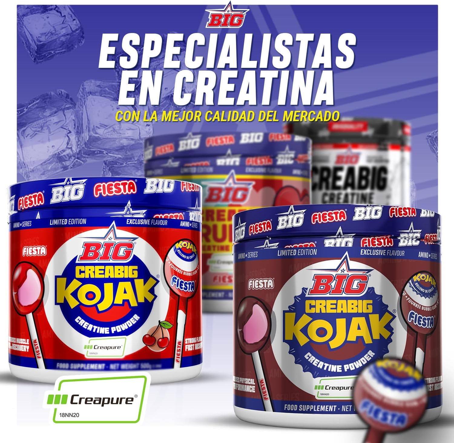 Creatina Creapure ® - Creatina Monohidratada Creapure en Polvo, Rendimiento Físico y Recuperación - Materia Prima Premium - Monohidrato de Creatina de Rápida Absorción, Vegana (250g, Kojak)