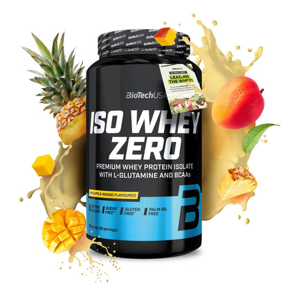 BioTechUSA Iso Whey Zero | Premium Whey Protein Isolate | Grass-Fed | Enzyme-Free | Sugar- and Gluten-free, 908 g, Chocolate