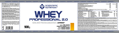 Scientiffic Nutrition - Whey Professional 2.0 Proteinas Whey en Polvo 100% Pura, para Aumentar la Masa Muscular, con Enzimas Digestivas y Lactasa - 2kg, Sabor Chocolate.