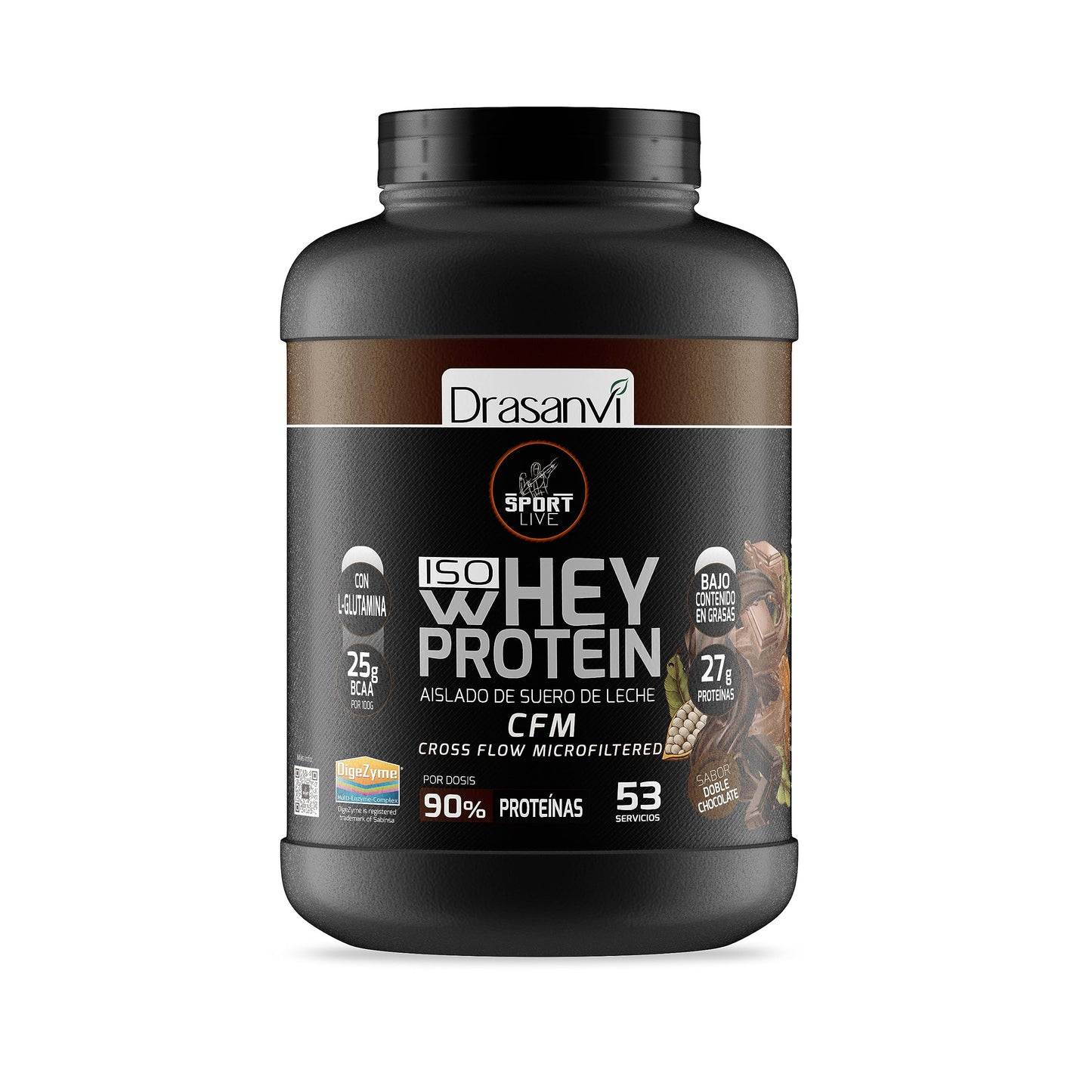 Drasanvi WHEY PROTEIN AISLADO DOBLE CHOCOLATE 2,2KG SPORT LIVE